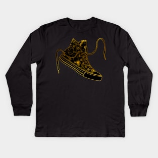 Aquarius high tops - Gold Kids Long Sleeve T-Shirt